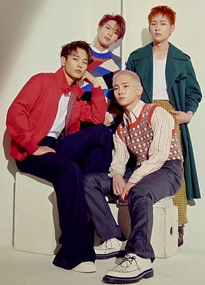 Фотосесія SHINee для модного видання Marie Claire, 2018 рік. Зліва направо: Мінхо, Темін, Онью та Кі.