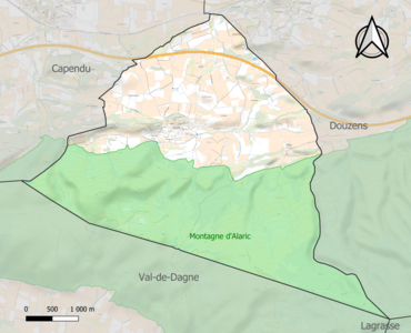 Carte de la ZNIEFF de type 1 sur la commune.