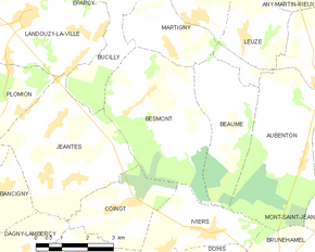 Poziția localității Besmont