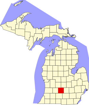 Map of Michigan highlighting Eaton County