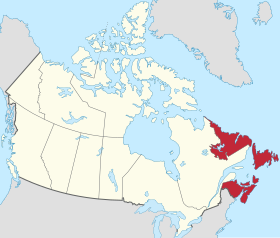 Les 4 provinces de l'Atlantique.