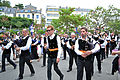 Défilé du Bagad Eostiged ar Menez (Plomodiern) lors du festival de Cornouaille 2014 le dimanche 27 juillet pour Kemper en Fête dans les rues de Quimper.