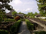 Batu penyusun struktur pagar langkan Candi Borobudur. Posisi asli batu masih belum ditemukan.