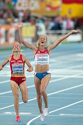 Joelia Zaripova-Saroedneva verslaat Marta Domínguez in eigen huis op de 3000 m steeple en wordt Europees kampioene 2010.