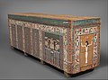 Image 101Coffin of Khnumnakht in 12th dynasty style, with palace facade, columns of inscriptions, and two Wedjat eyes (from Ancient Egypt)