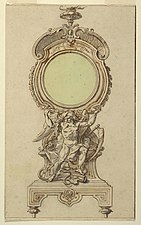 Disegno per una cassa di orologio di Gilles-Marie Oppenordt (1715)