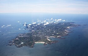 Vue aérienne de l'île.