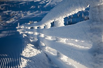 Snöstaket vid en av pisterna