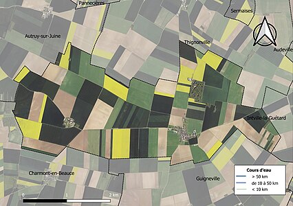 Carte orthophotographique de la commune en 2016.