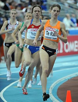 Tijdens de series 1500 m EK indoor 2009