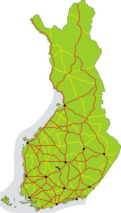 Kantatie 56 on merkitty karttaan sinisellä.