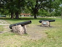 Replicas of the "Twin Sisters", which were used in the 1836 Battle of San Jacinto and the 1863 Battle of Galveston.