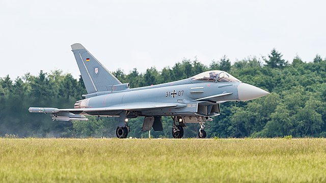 Eurofighter Typhoon EF2000 (reg. 31+07, cn GS083) of the German Air Force at ILA Berlin Air Show 2016.