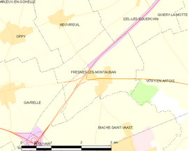 Mapa obce Fresnes-lès-Montauban