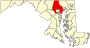 Mapa de Maryland destacant el Comtat de Baltimore