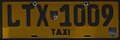 License plate for taxi