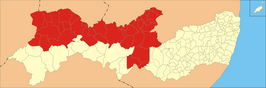 Ligging van de Braziliaanse mesoregio Sertão Pernambucano in Pernambuco