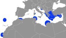 Distribución da Foca monxe.