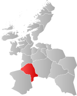 Mapa do condado de Sogn og Fjordane com Rennebu em destaque.