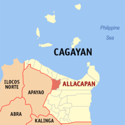 Map of Cagayan with Allacapan highlighted