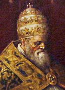 Pope Honorius III (crop) - Sacristy - Santi Giovanni e Paolo - Venice 2016.jpg