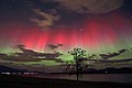 Red and green auroras, Norway