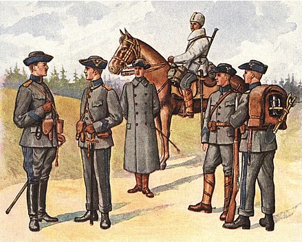 I Sverige antogs en grå fältuniform modell 1910.