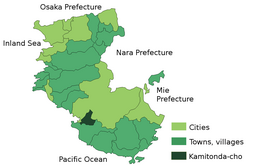 Situering van Kamitonda in de prefectuur Wakayama