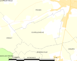 Mapa obce Coupelle-Neuve