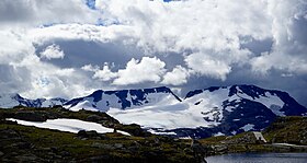 La montagne vue depuis le plateau de Sognefjellet.