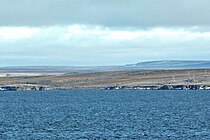 Cape Chelyuskin, sehemu ya kaskazini mwa Urusi; 77 ° 43'22''N, 104 ° 15'13''E