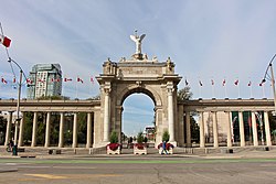 The Princes' Gates are the eastern entrance of Exhibition Place