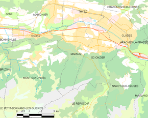 Poziția localității Marnaz