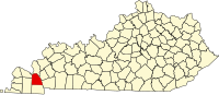 Map of Kentaki highlighting Marshall County