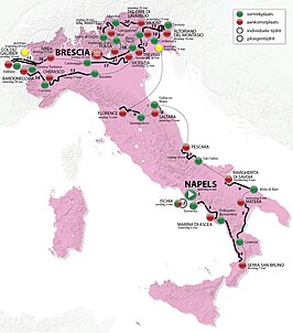 Routekaart van de Ronde van Italië 2013