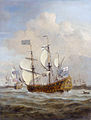 HMS St Andrew mare ingressa in aura mediocri, circa 1673 picta