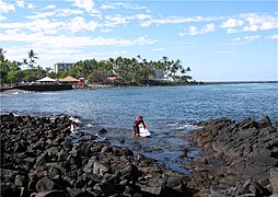 Ancient canoe landing still used by surfers