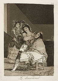 Capricho No. 35: Le descañona (Ŝi razas)