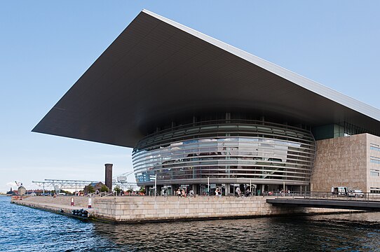 The Copenhagen Opera House (Operaen) in Copenhagen Holmen, Denmark.