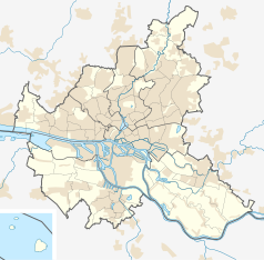 Mapa konturowa Hamburga, u góry znajduje się punkt z opisem „Garstedt”