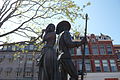 Statue of Wigbolt Ripperda with Kenau Simonsdochter Hasselaer on the Stationsplein Haarlem, by sculptor Graziella Curreli