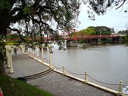 The Swing Bridge of Carmelo over the Arroyo de las Vacas