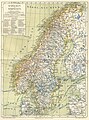 Historical map of Sweden and Norway (1888)