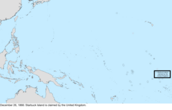 Map of the change to the United States in the Pacific Ocean on December 26, 1866