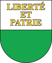 Les couleurs du Canton de Vaud sont le vert clair et le blanc. Le sceau du Canton de Vaud aura pour empreinte, conformément au modèle présenté, un écusson coupé en deux bandes vert et blanc. Dans le champ blanc, on lira liberté et patrie.