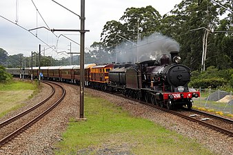 3265 and 4403 heading the 2019 Steamfest support train