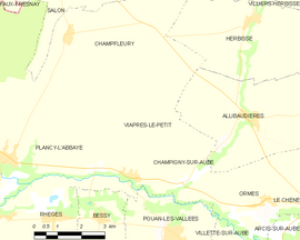 Mapa obce Viâpres-le-Petit