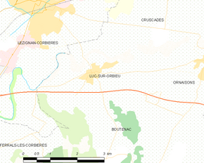 Poziția localității Luc-sur-Orbieu