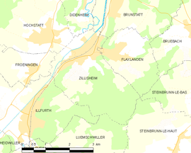 Mapa obce Zillisheim