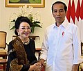 Presiden dan CEO Puteri Indonesia, Puteri Tertinggi Kerajaan dari Kasunanan Surakarta, Mooryati Soedibyo bertemu dengan Presiden Joko Widodo di Istana Kepresidenan Bogor.